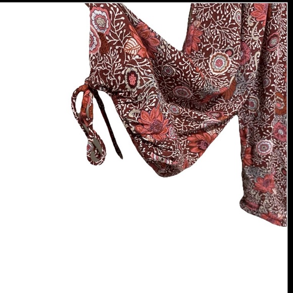 Lucky Brand Los Angeles Women's Purple/Burgundy Floral Long Sleeve Blouse Size S - Picture 4 of 14